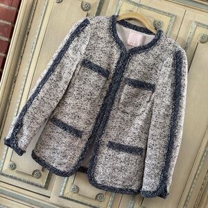 Rebecca Taylor Navy and White Tweed Jacket